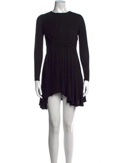 Pre-owned Carven Crew Neck Mini Dress In Black