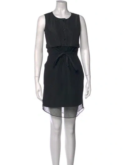 Pre-owned Carven Crew Neck Mini Dress In Black
