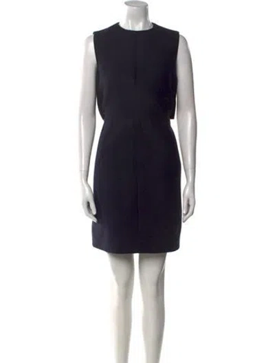 Pre-owned Carven Crew Neck Mini Dress In Blue