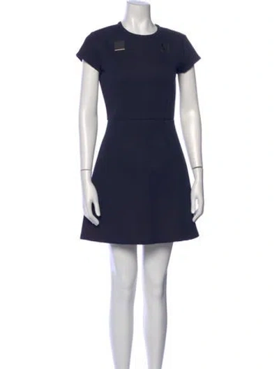 Pre-owned Carven Crew Neck Mini Dress In Blue