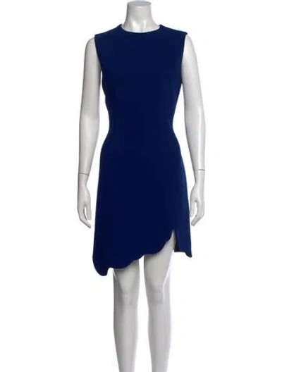 Pre-owned Carven Crew Neck Mini Dress In Blue