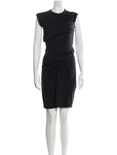 Pre-owned Carven Crew Neck Mini Dress In Blue
