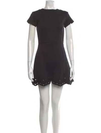 Pre-owned Carven Crew Neck Mini Dress In Gray