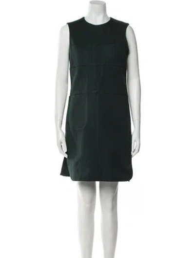 Pre-owned Carven Crew Neck Mini Dress In Green