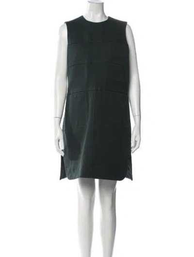 Pre-owned Carven Crew Neck Mini Dress In Green