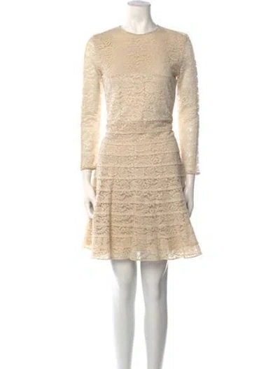 Pre-owned Carven Crew Neck Mini Dress In Neutral