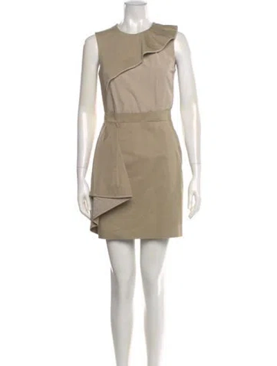 Pre-owned Carven Crew Neck Mini Dress In Neutral