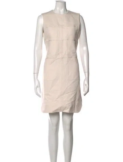 Pre-owned Carven Crew Neck Mini Dress In Neutral