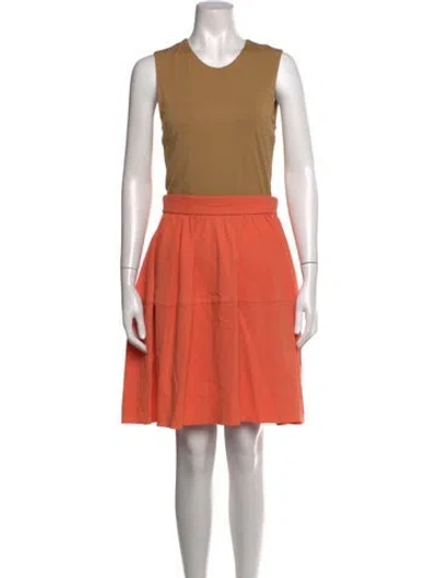 Pre-owned Carven Crew Neck Mini Dress In Neutrals