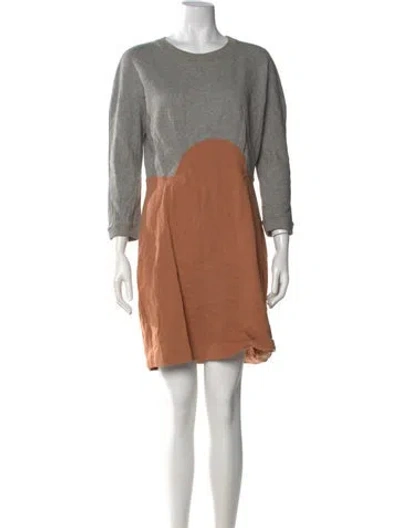Pre-owned Carven Crew Neck Mini Dress In Orange