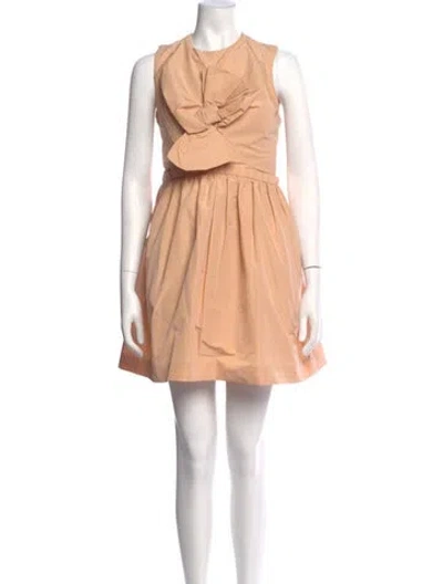 Pre-owned Carven Crew Neck Mini Dress In Orange