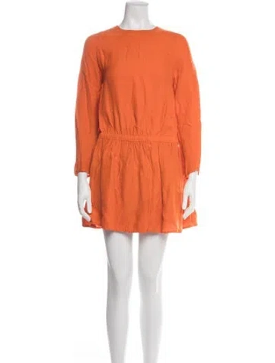 Pre-owned Carven Crew Neck Mini Dress In Orange