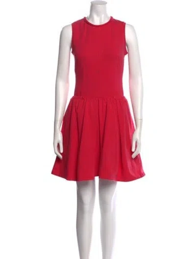 Pre-owned Carven Crew Neck Mini Dress In Pink