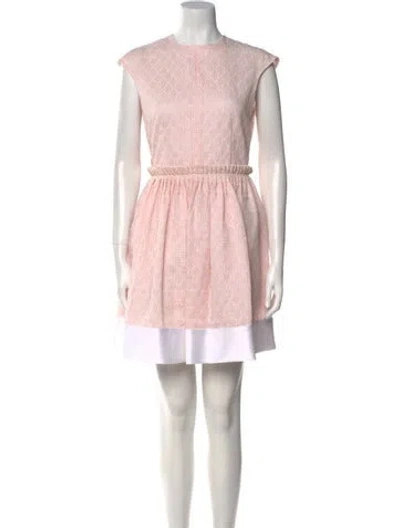 Pre-owned Carven Crew Neck Mini Dress In Pink