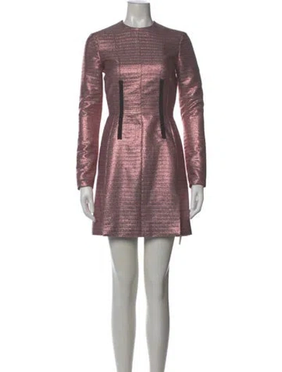 Pre-owned Carven Crew Neck Mini Dress In Pink
