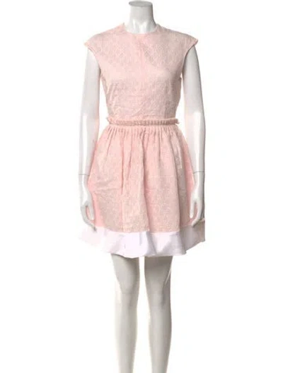 Pre-owned Carven Crew Neck Mini Dress In Pink