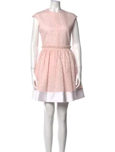 Pre-owned Carven Crew Neck Mini Dress In Pink