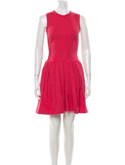 Pre-owned Carven Crew Neck Mini Dress In Pink