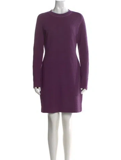 Pre-owned Carven Crew Neck Mini Dress In Purple