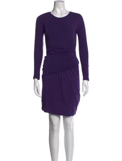 Pre-owned Carven Crew Neck Mini Dress In Purple