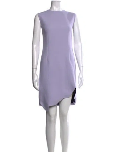 Pre-owned Carven Crew Neck Mini Dress In Purple