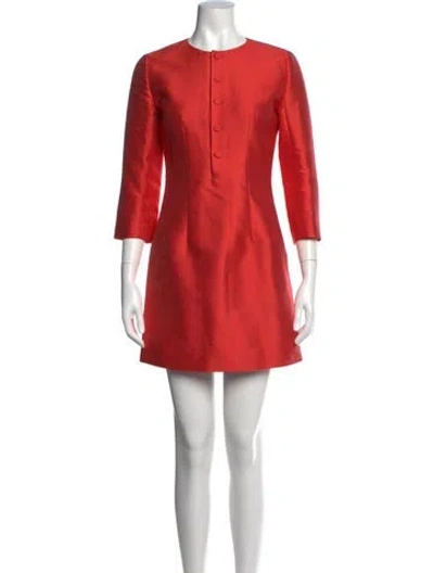 Pre-owned Carven Crew Neck Mini Dress In Red