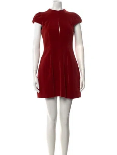 Pre-owned Carven Crew Neck Mini Dress In Red