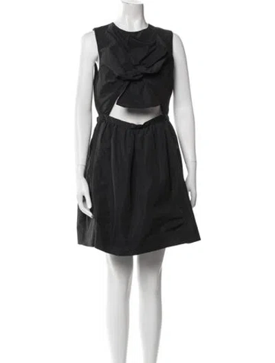 Pre-owned Carven Crew Neck Mini Dress W/ Tags In Black