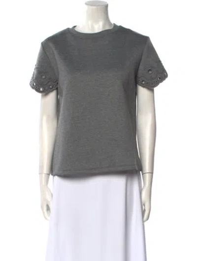 Pre-owned Carven Crew Neck Short Sleeve Top In Gray