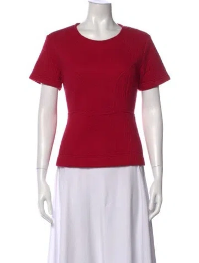 Pre-owned Carven Crew Neck Short Sleeve Top In Pink