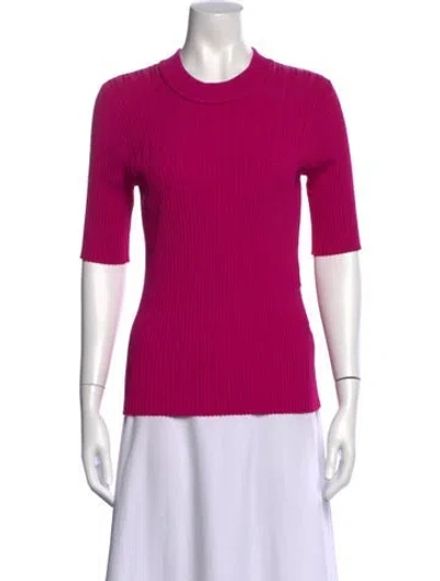 Pre-owned Carven Crew Neck Short Sleeve Top In Pink