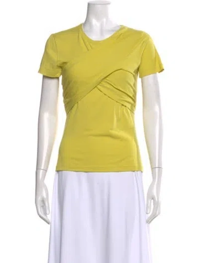 Pre-owned Carven Crew Neck Short Sleeve Top In Yellow