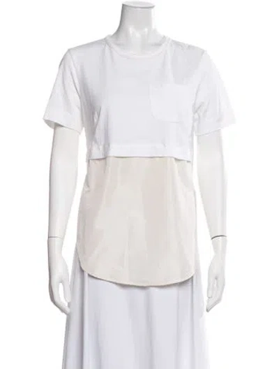Pre-owned Carven Crew Neck Short Sleeve T-shirt In Neutrals