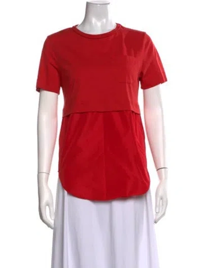 Pre-owned Carven Crew Neck Short Sleeve T-shirt In Red