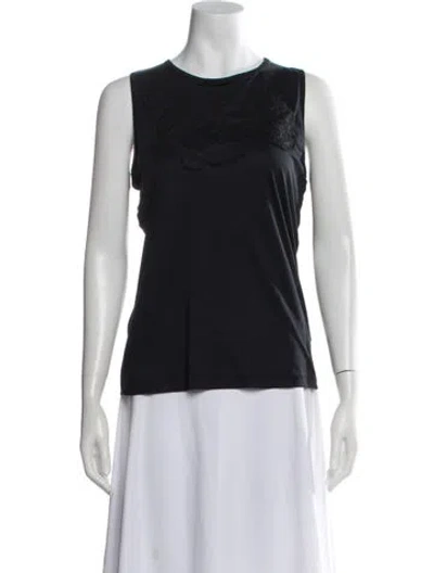 Pre-owned Carven Crew Neck Sleeveless Top In Black/blue