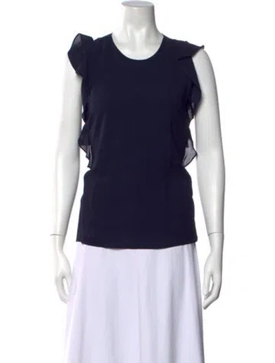 Pre-owned Carven Crew Neck Sleeveless Top In Blue
