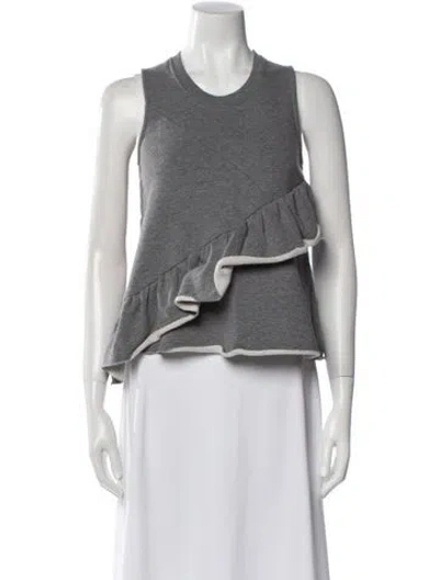 Pre-owned Carven Crew Neck Sleeveless Top In Gray