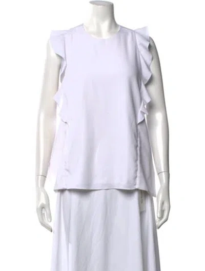 Pre-owned Carven Crew Neck Sleeveless Top In White