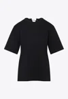 Carven Crewneck Jersey T-shirt In Black