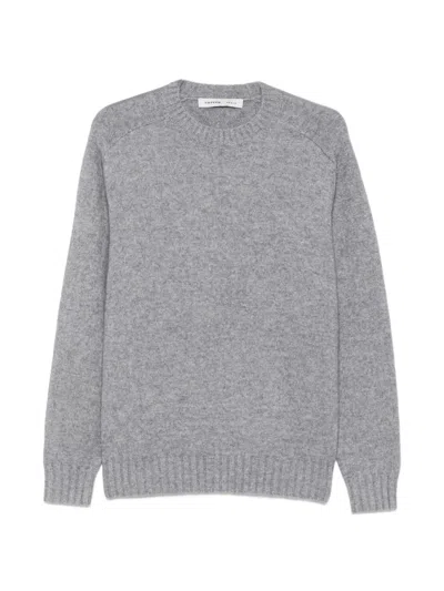 Carven Crew-neck Ribbed-trim Sweater In Gray