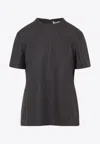 Carven Crewneck Zipped T-shirt In Gray