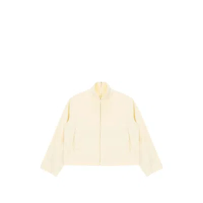 Carven Cropped Silk Blend Jacket In White