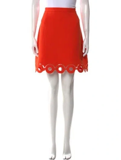 Pre-owned Carven Cutout Accent Mini Skirt In Orange