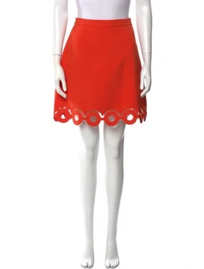 Pre-owned Carven Cutout Accent Mini Skirt In Orange