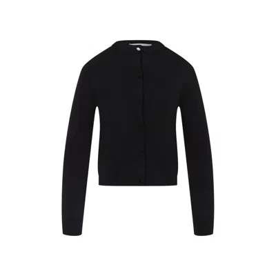 CARVEN DEEP BLACK SILK CARDIGAN