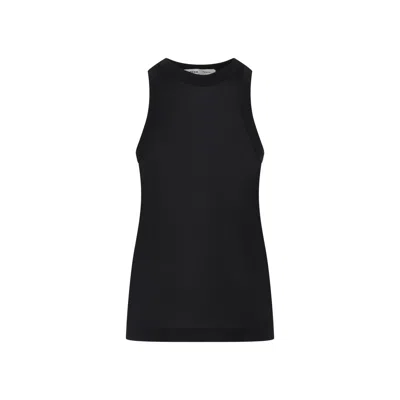CARVEN DEEP BLACK SILK TANK TOP