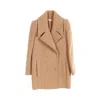 CARVEN DOUBLE BUTTON CHESTER COAT WOOL BEIGE