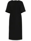 Carven Draped-detail Maxi Dress In 黑色