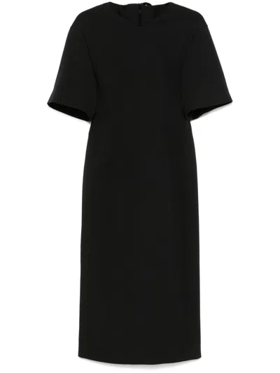 Carven Draped-detail Maxi Dress In 黑色