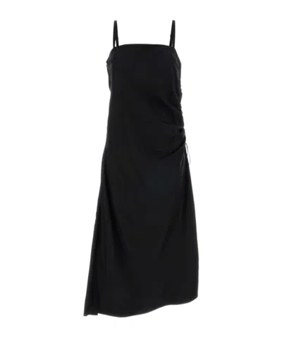 Carven Draped Lingerie Dress In Black